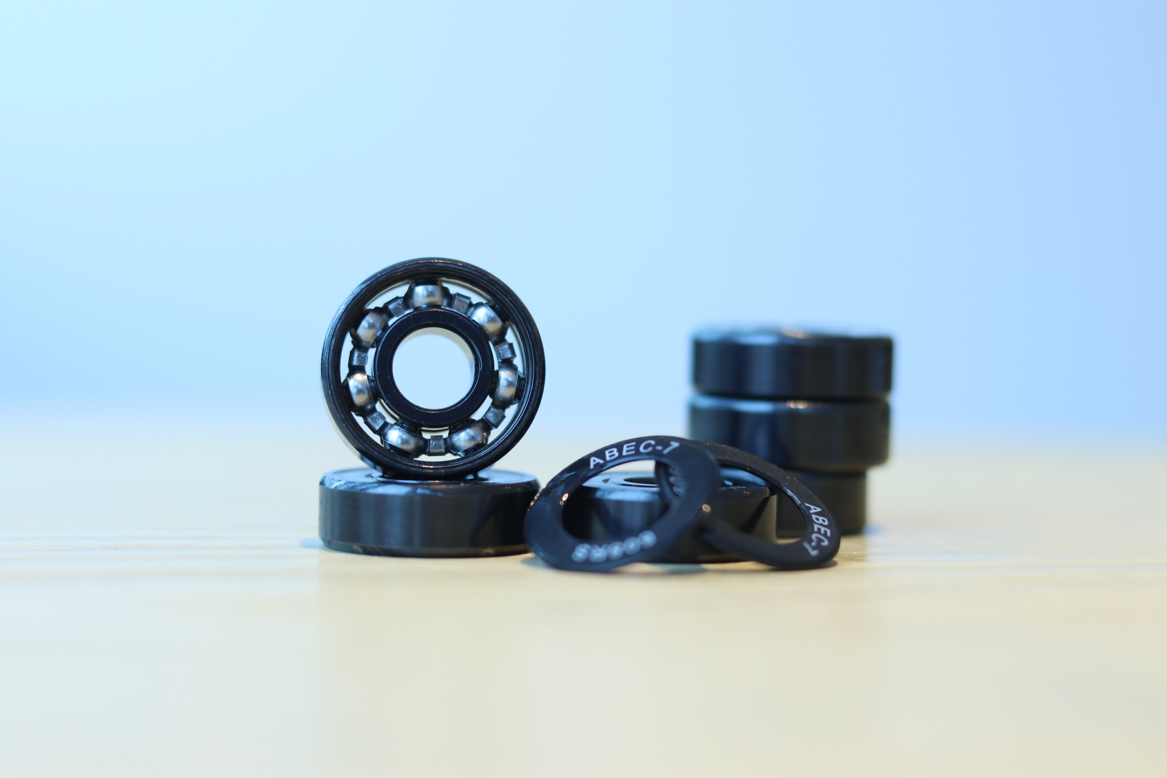 2hex skateboard bearings with open shield silver balls