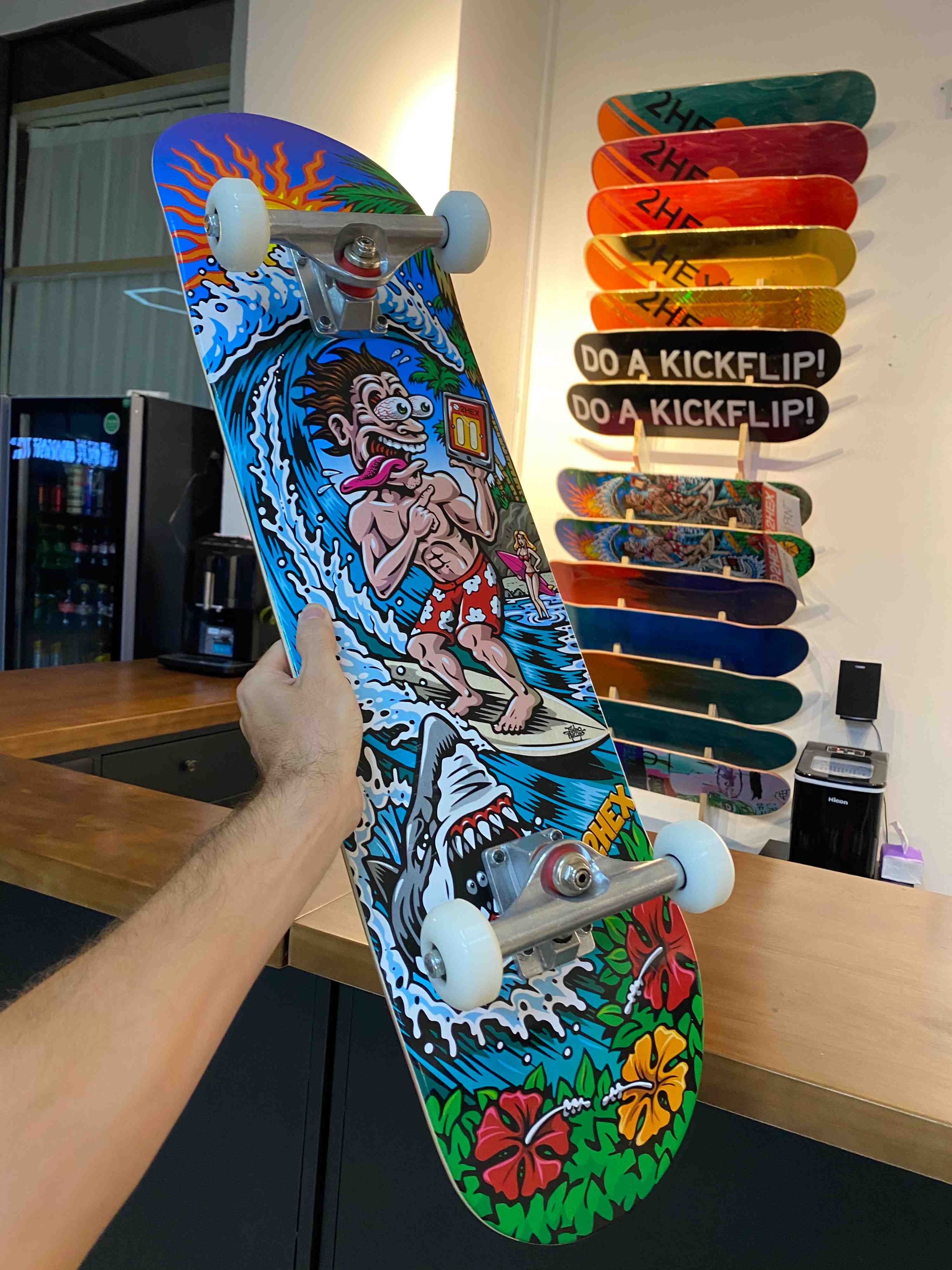 2hex jimbo philips skateboard complete at the 2hex office
