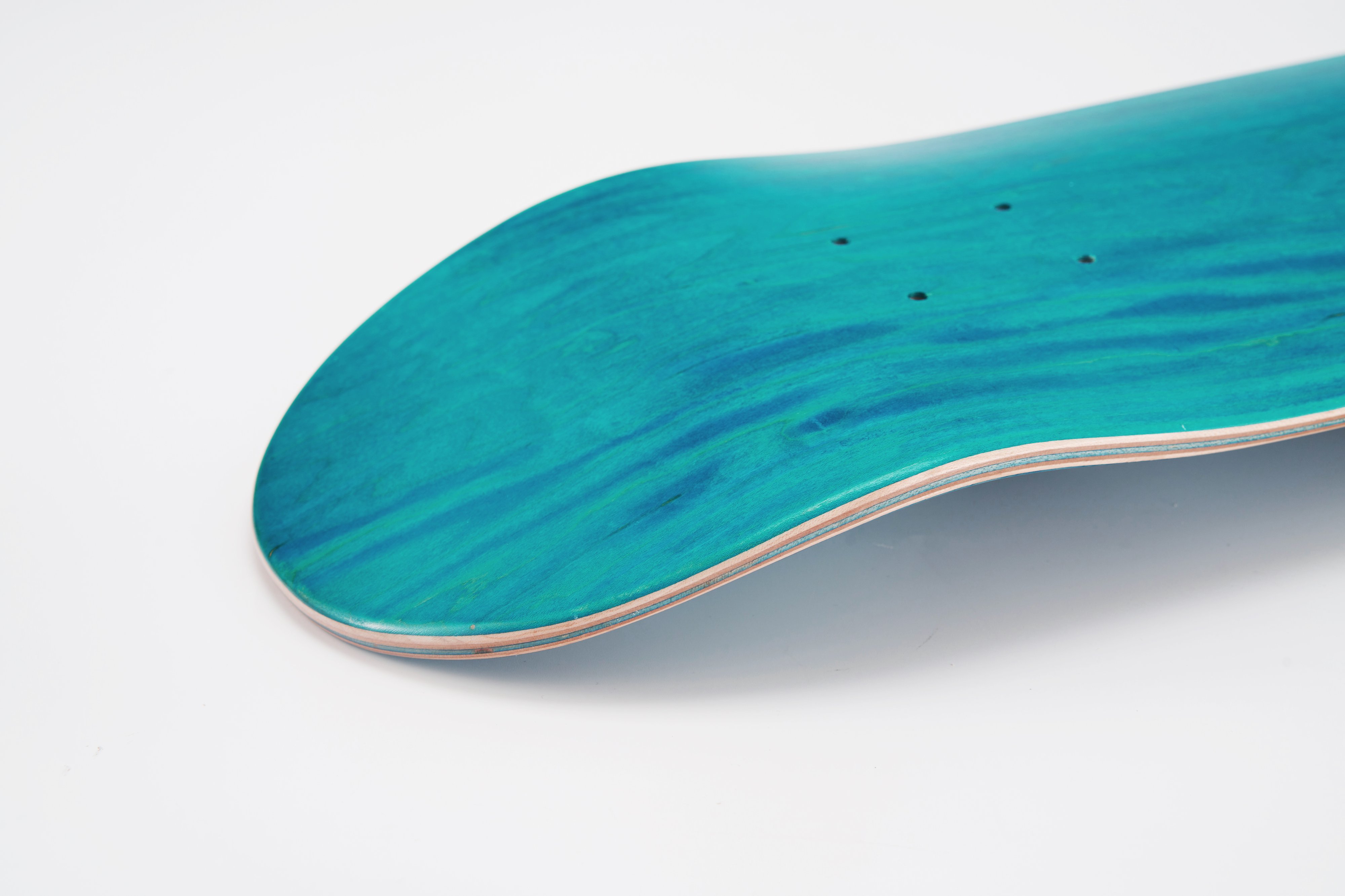blue veneer custom skateboard sample