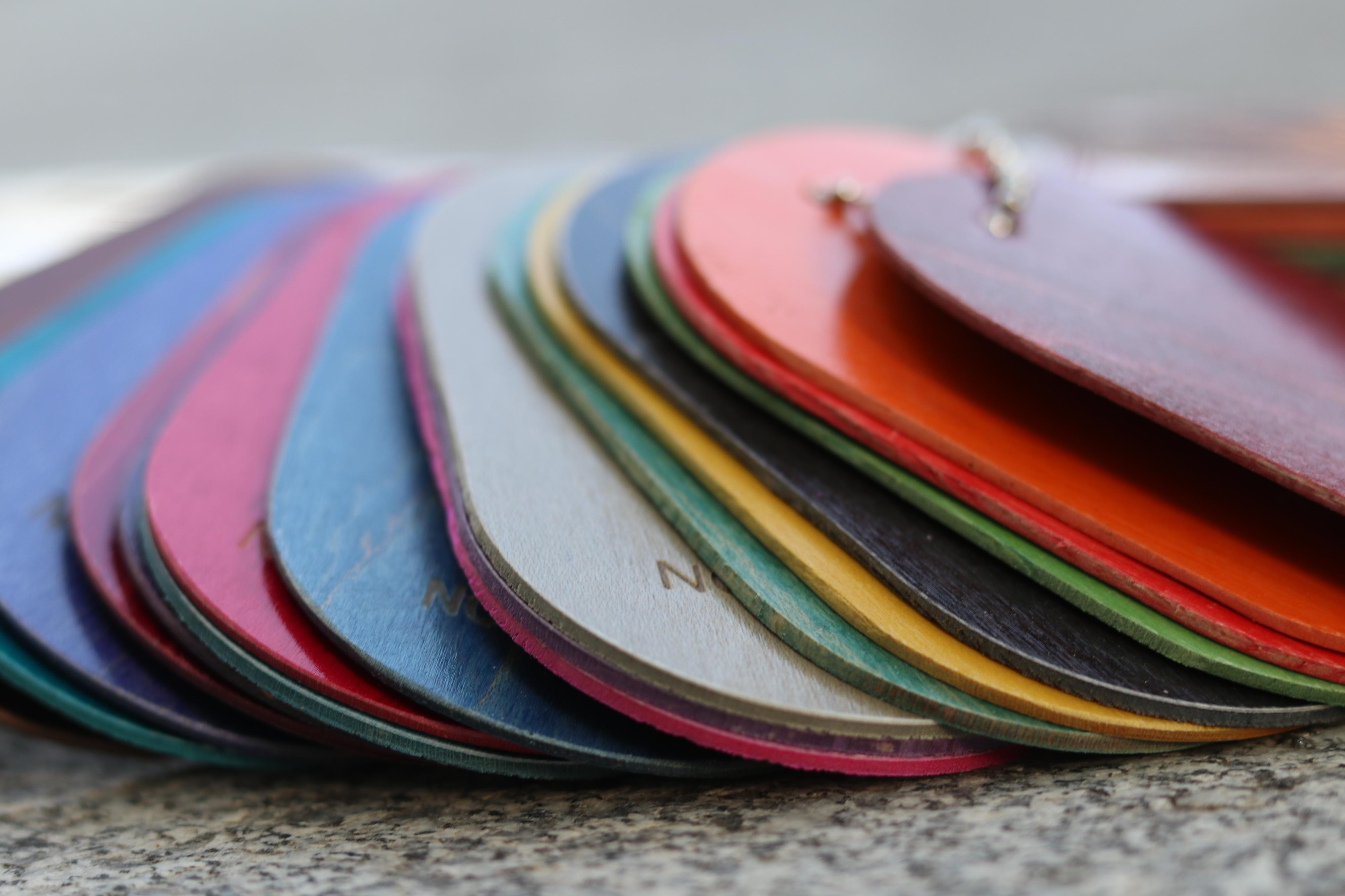 2hex skateboard face veneer color samples