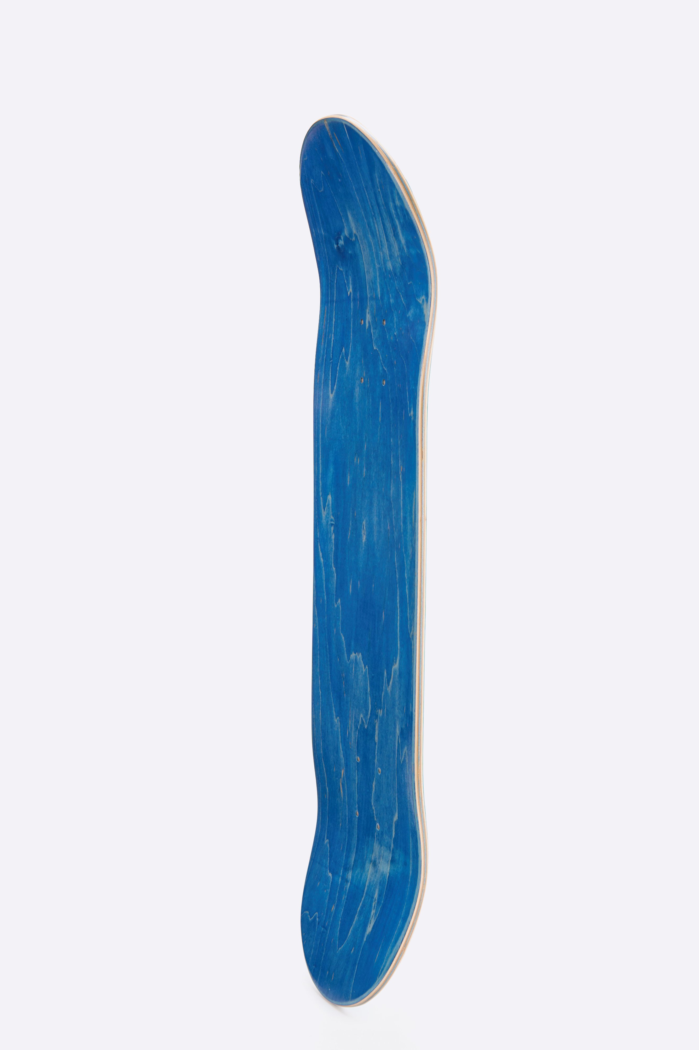 blue veneer custom skateboard sample