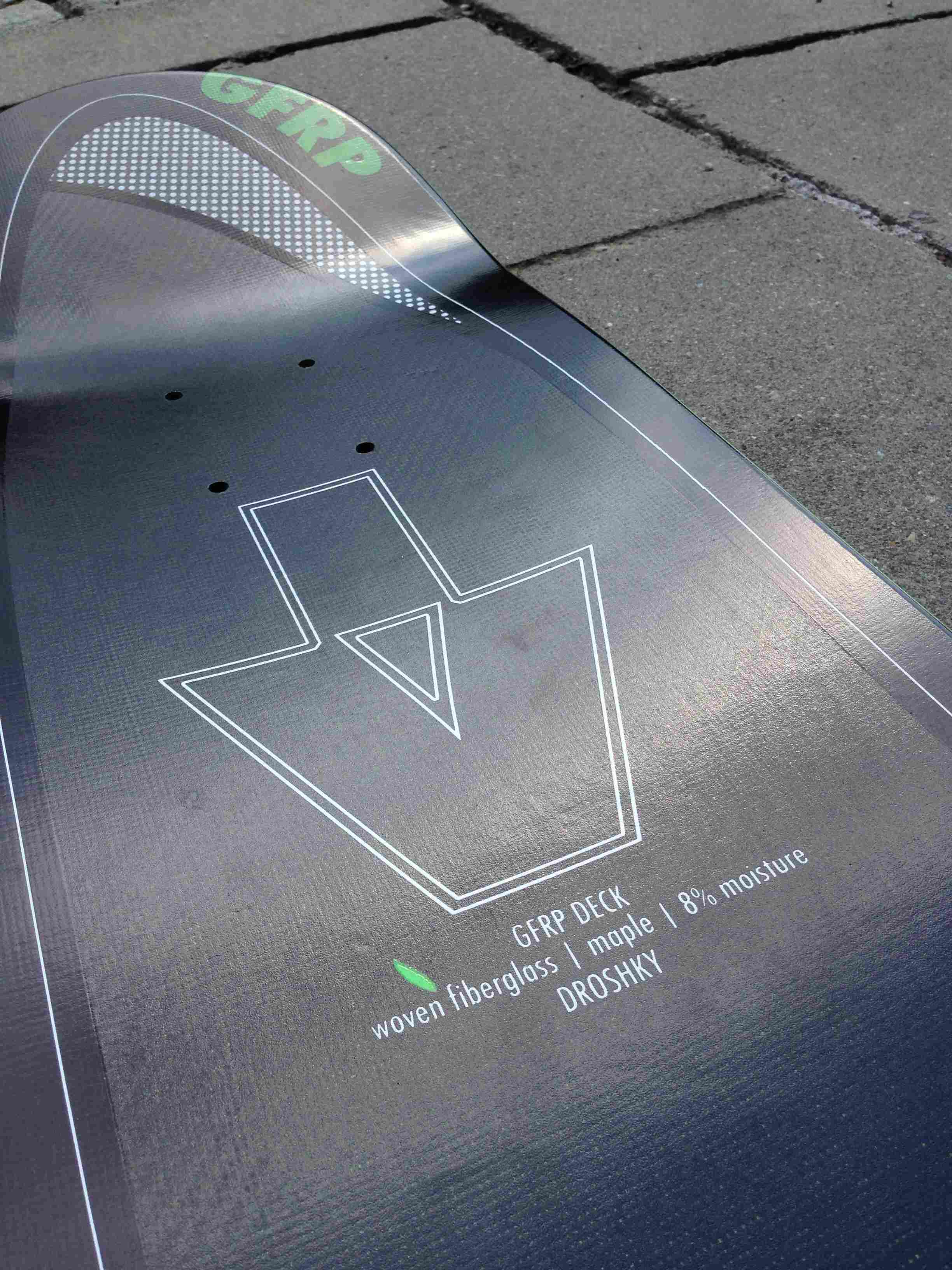 top layer of a 2hex fiberglass skateboard