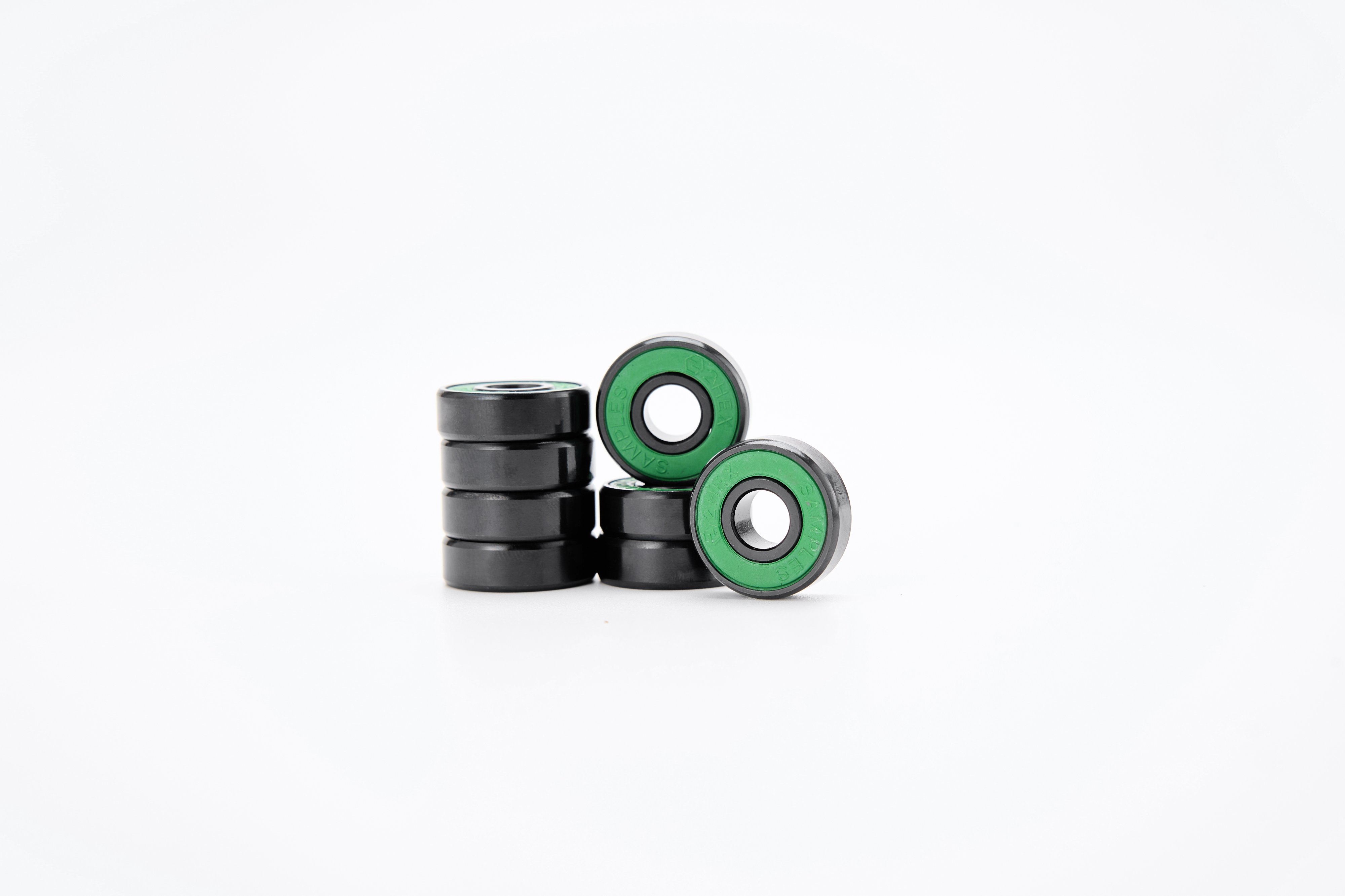 green 2hex skateboard bearing chrome samples