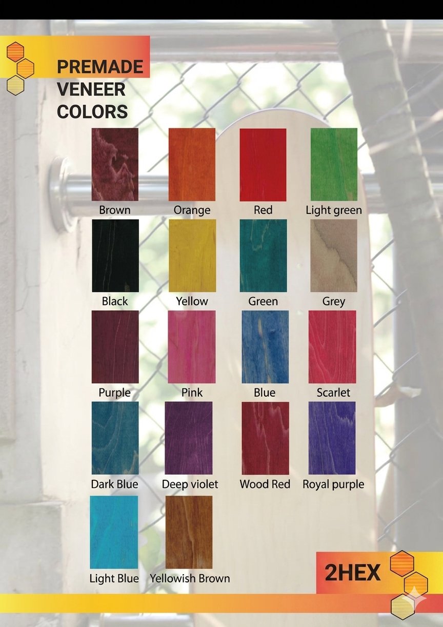 skateboard veneer colors from 2hex