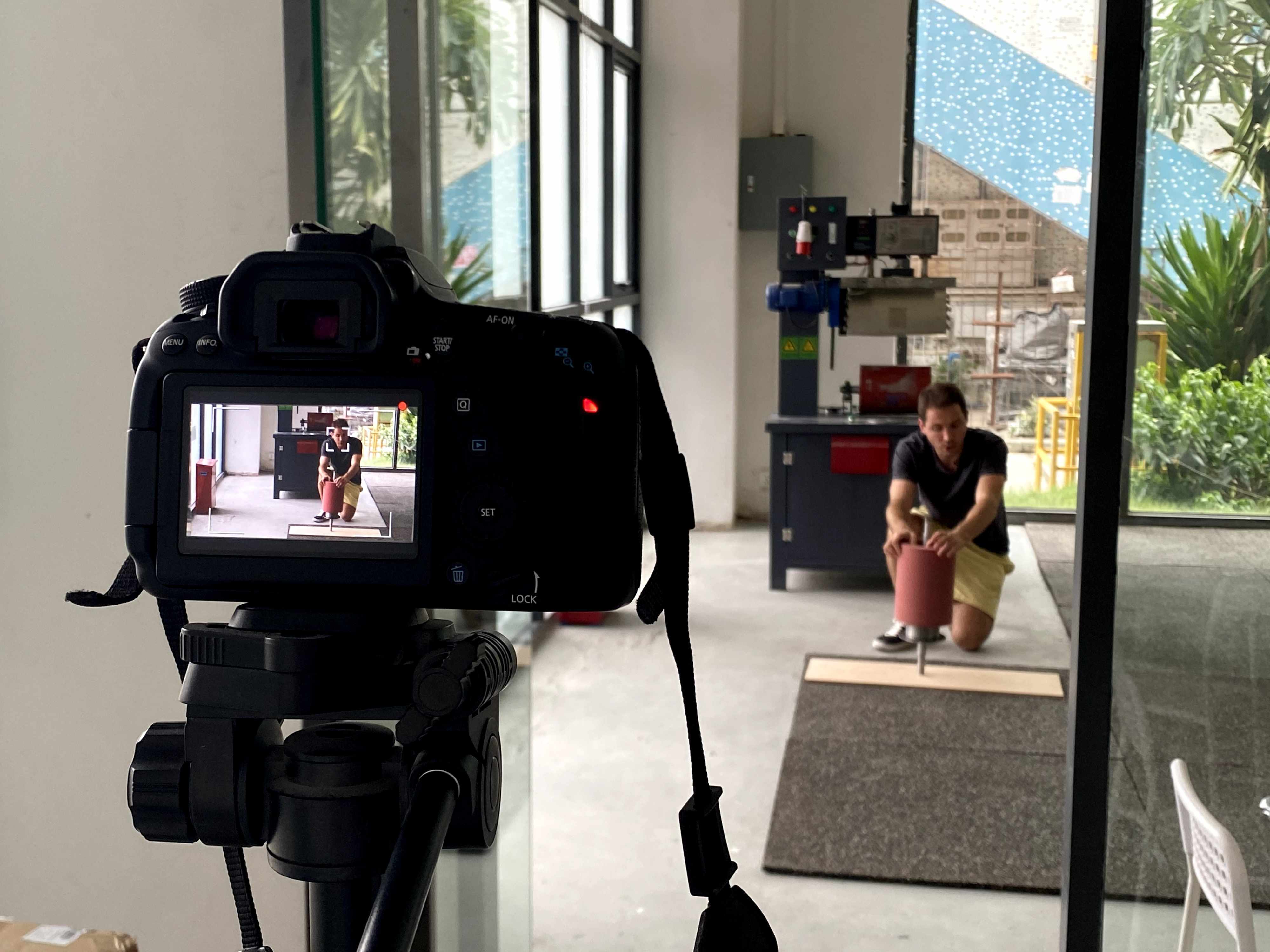 behind the scenes for our heat transfer machine video tutorial