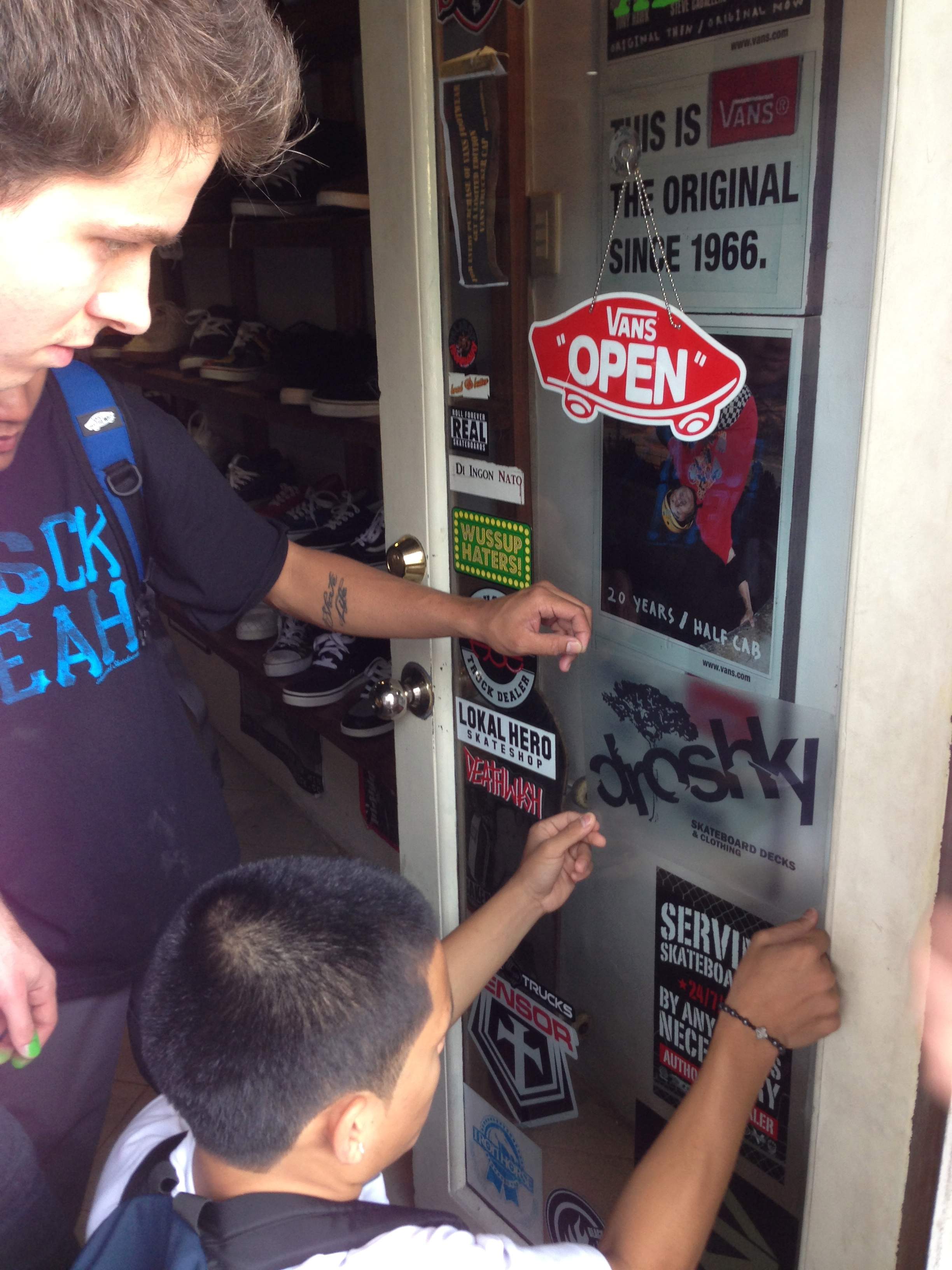 droshky stickers at the skateshop