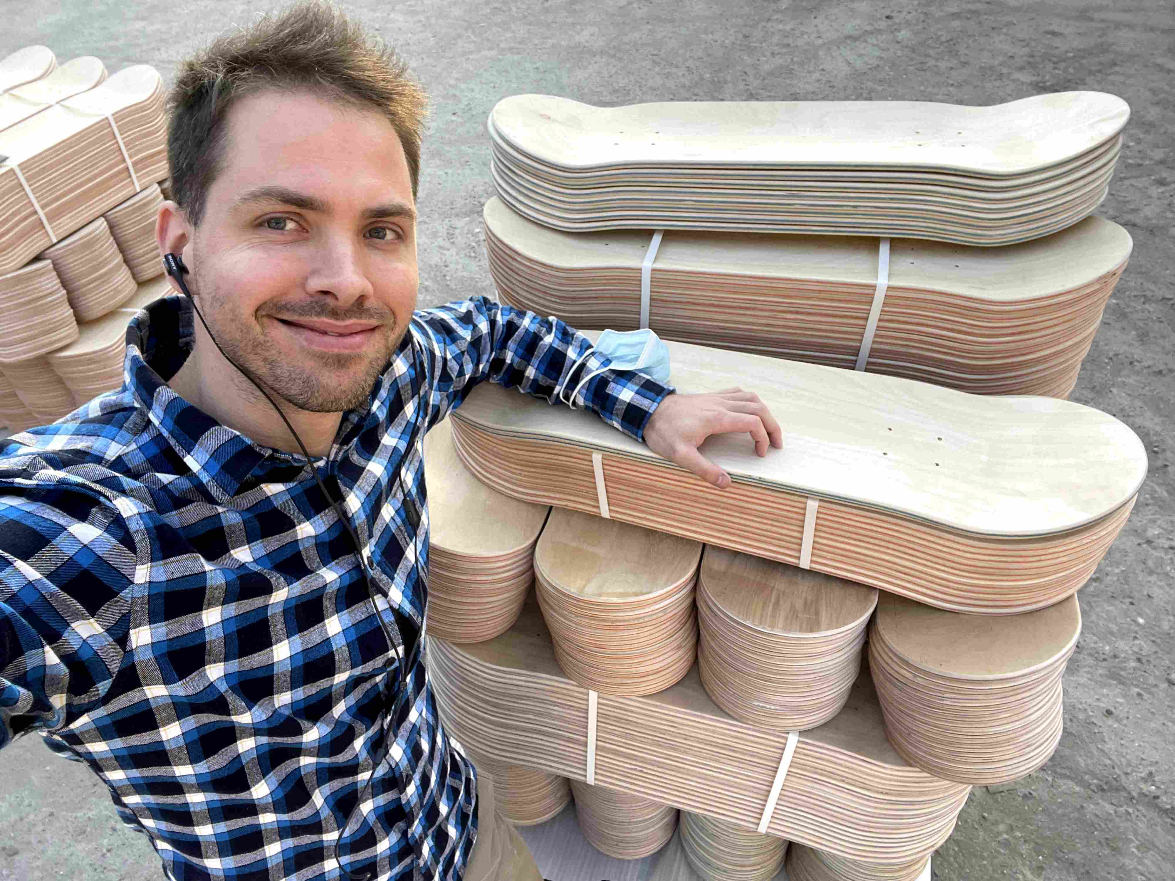newly made skate decks at 2hex ready to be printed