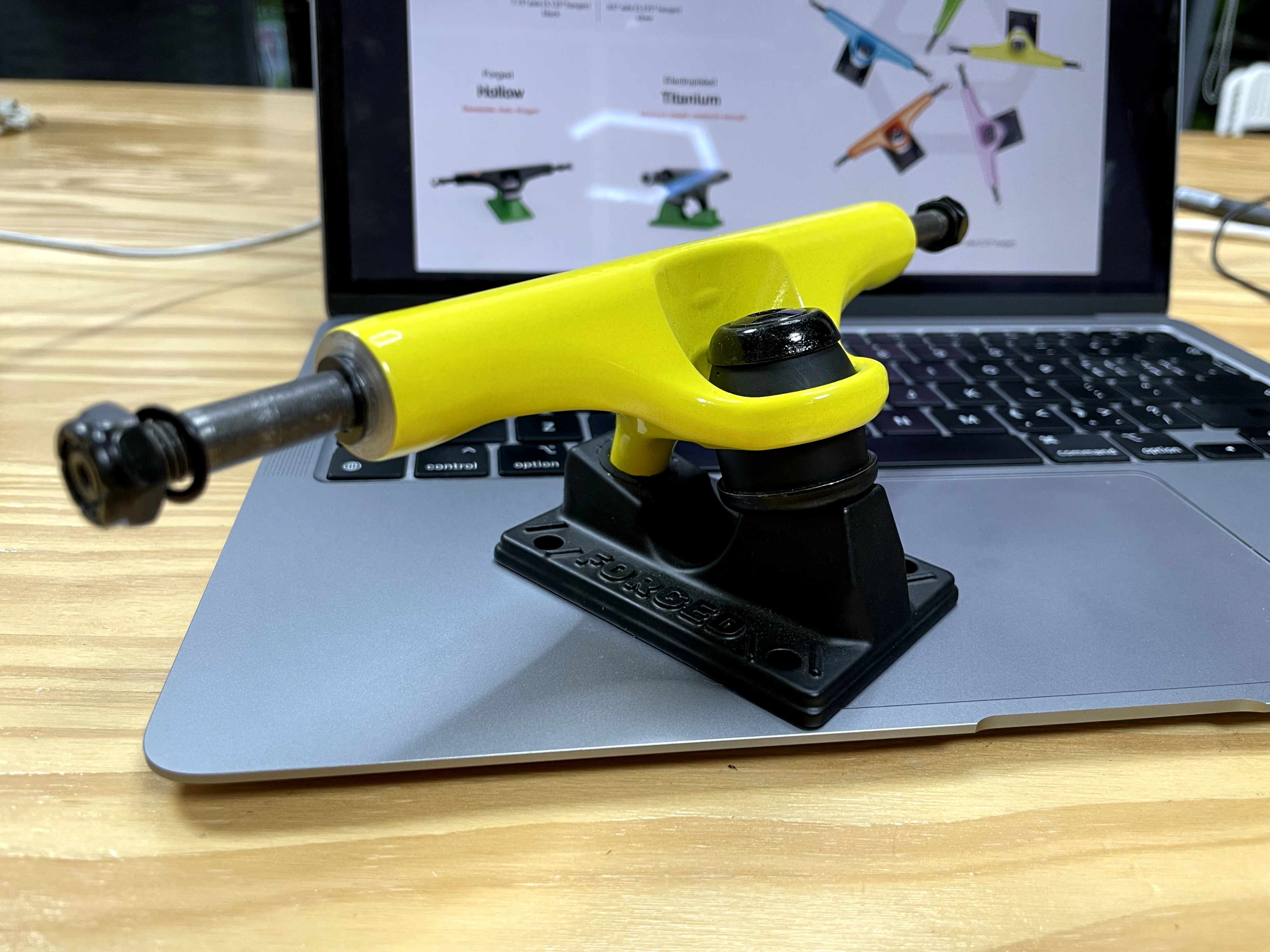 yellow lunar light skateboard trucks