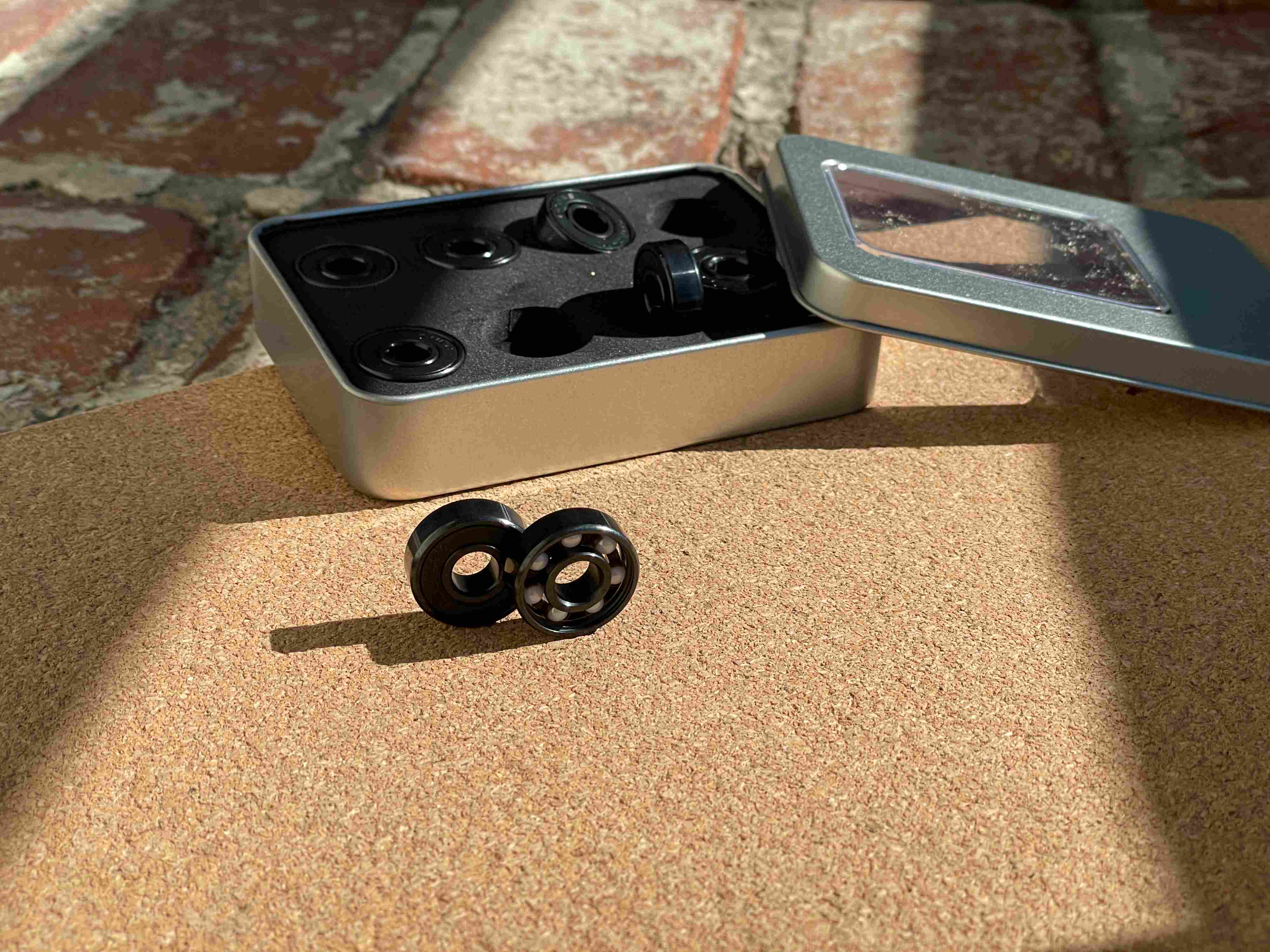 skateboard bearings with direct sunlight
