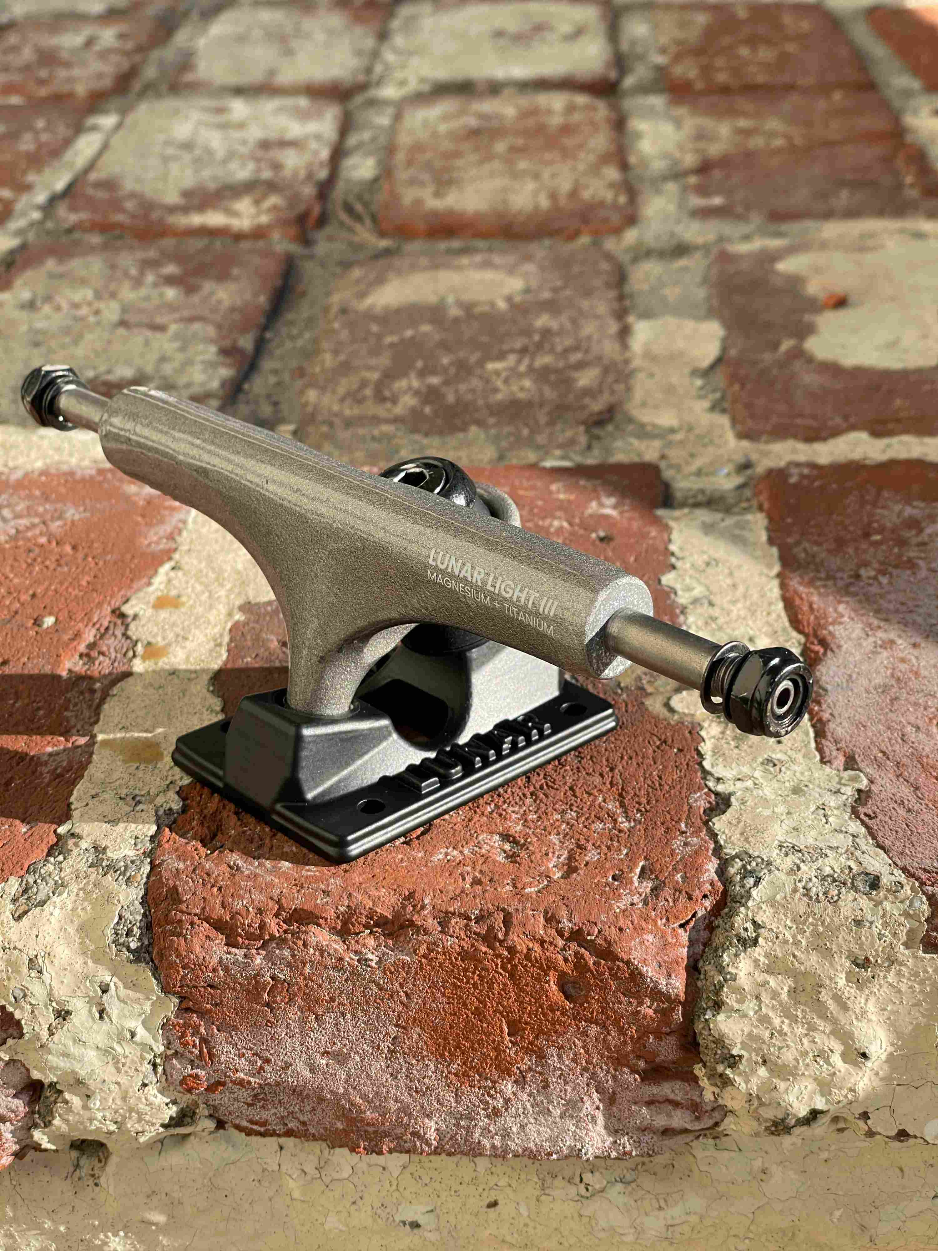 skateboard trucks with direct sunlight