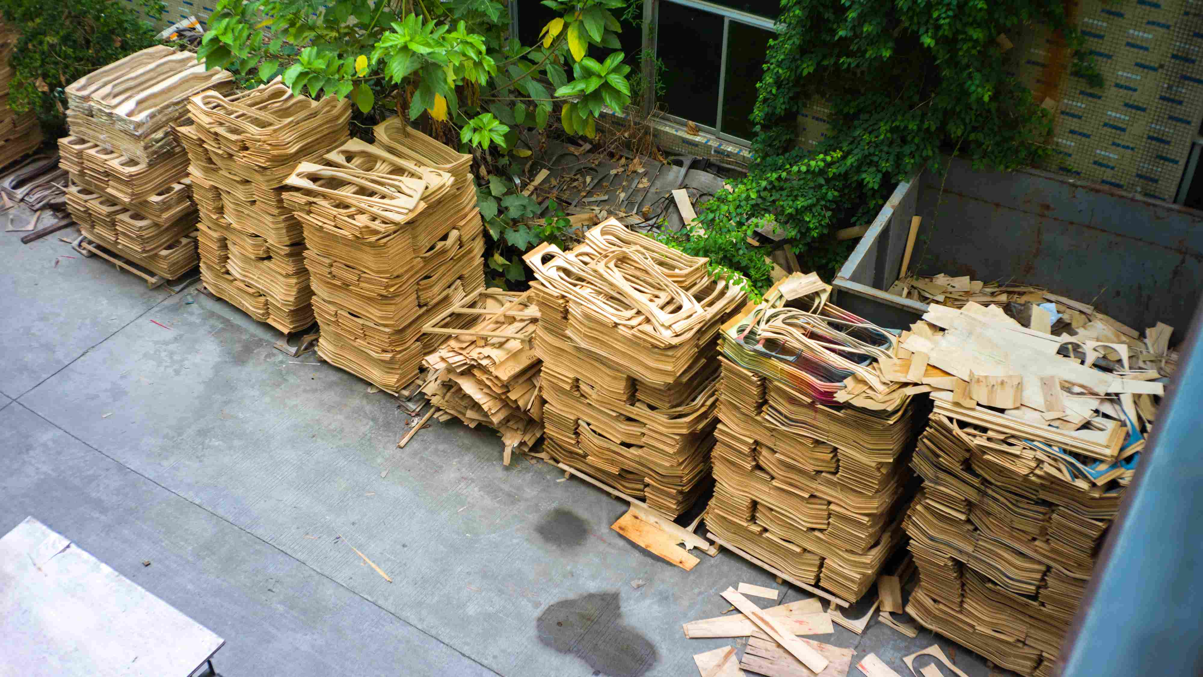 after production of skateboards there is tons of wood left over to be recycled