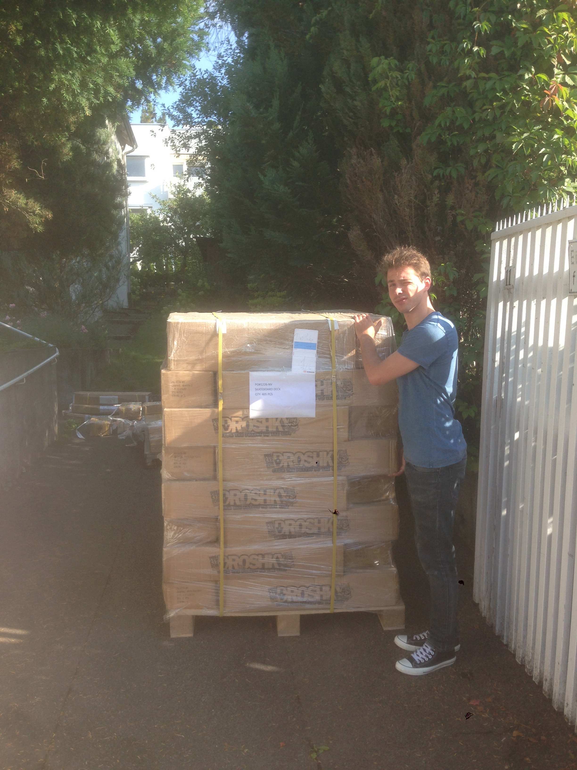 pallet of skateboard decks