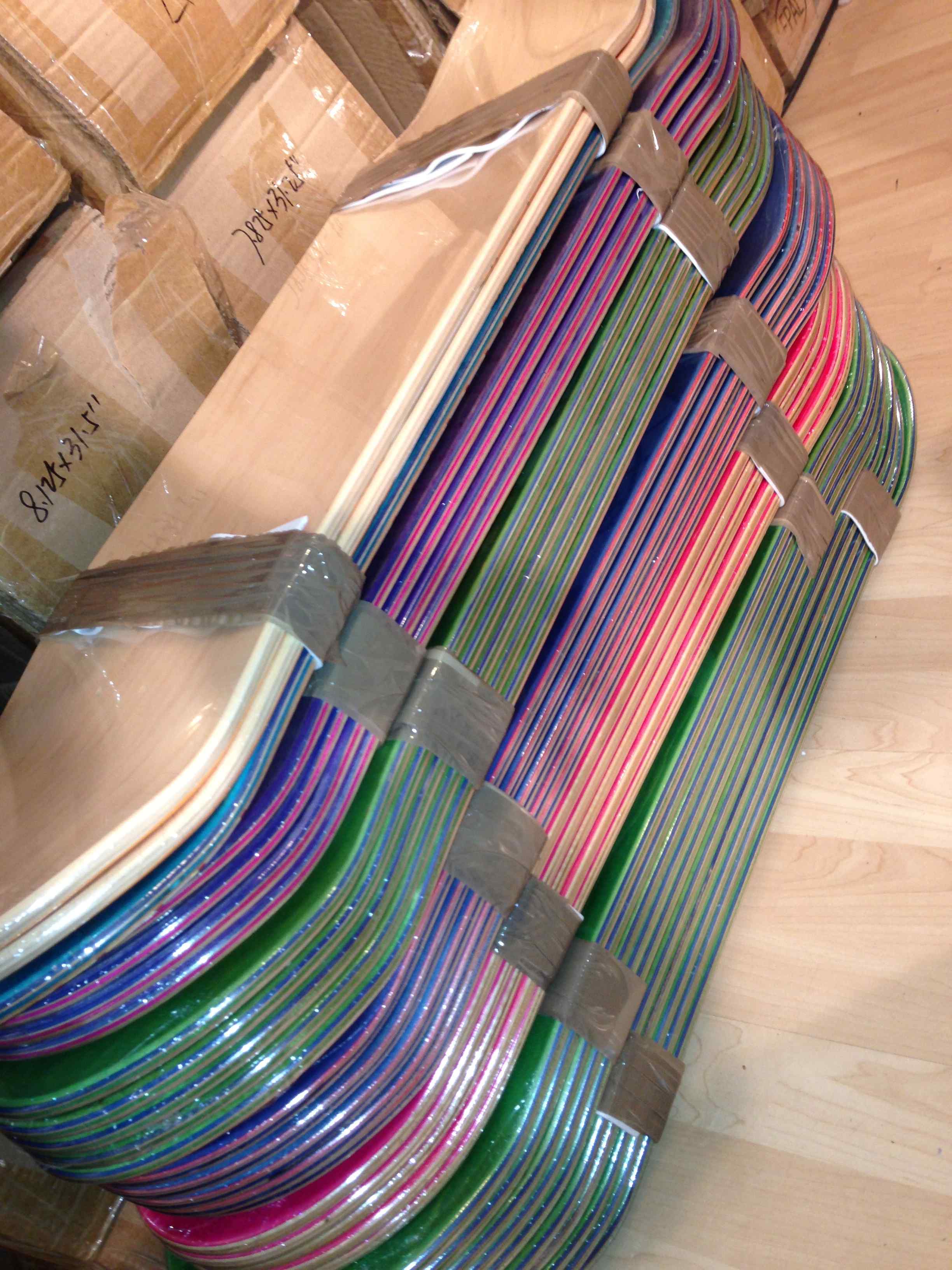 vibrant veneered skateboard decks