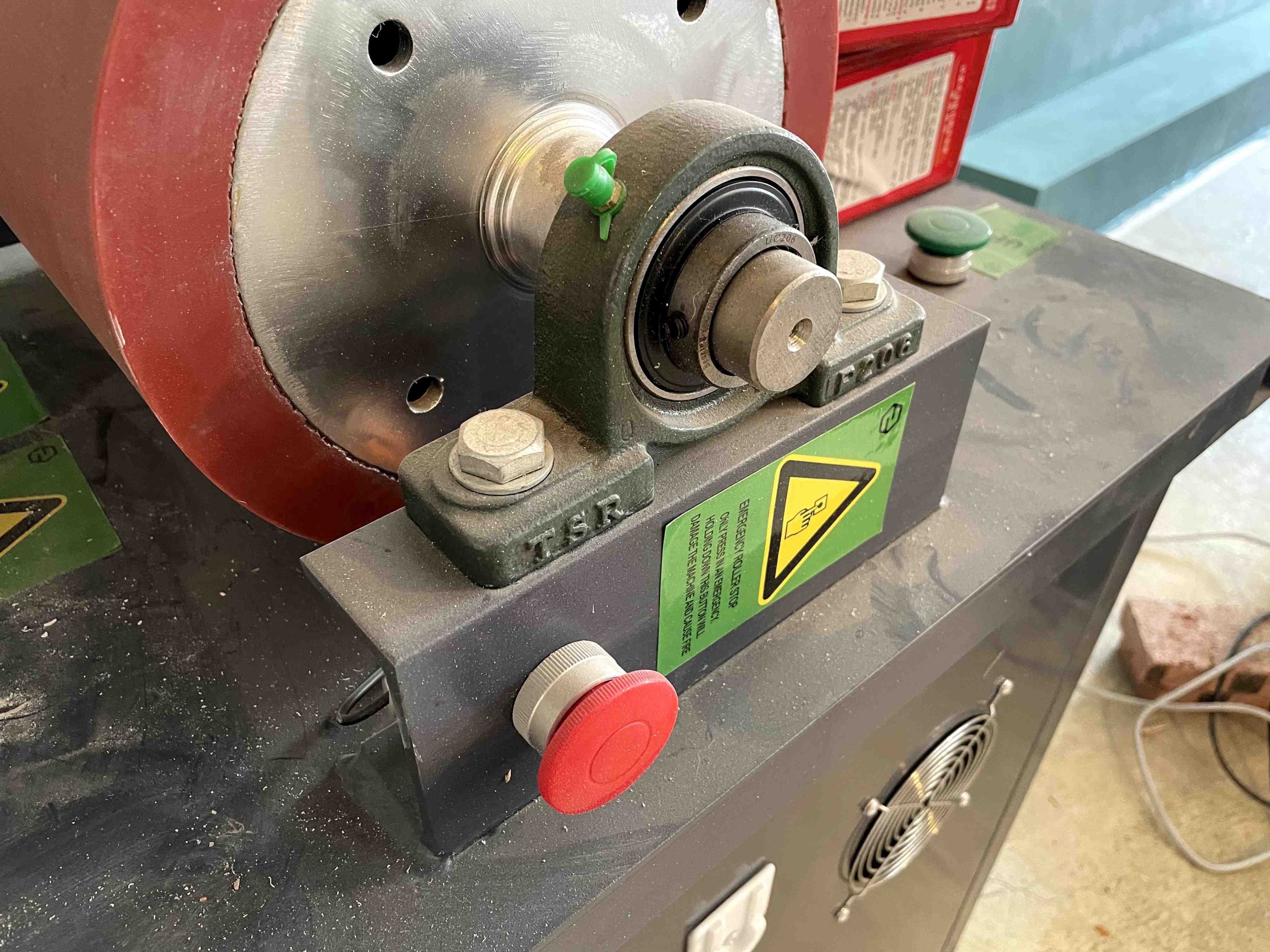 saftey button on skateboard heat transfer machine