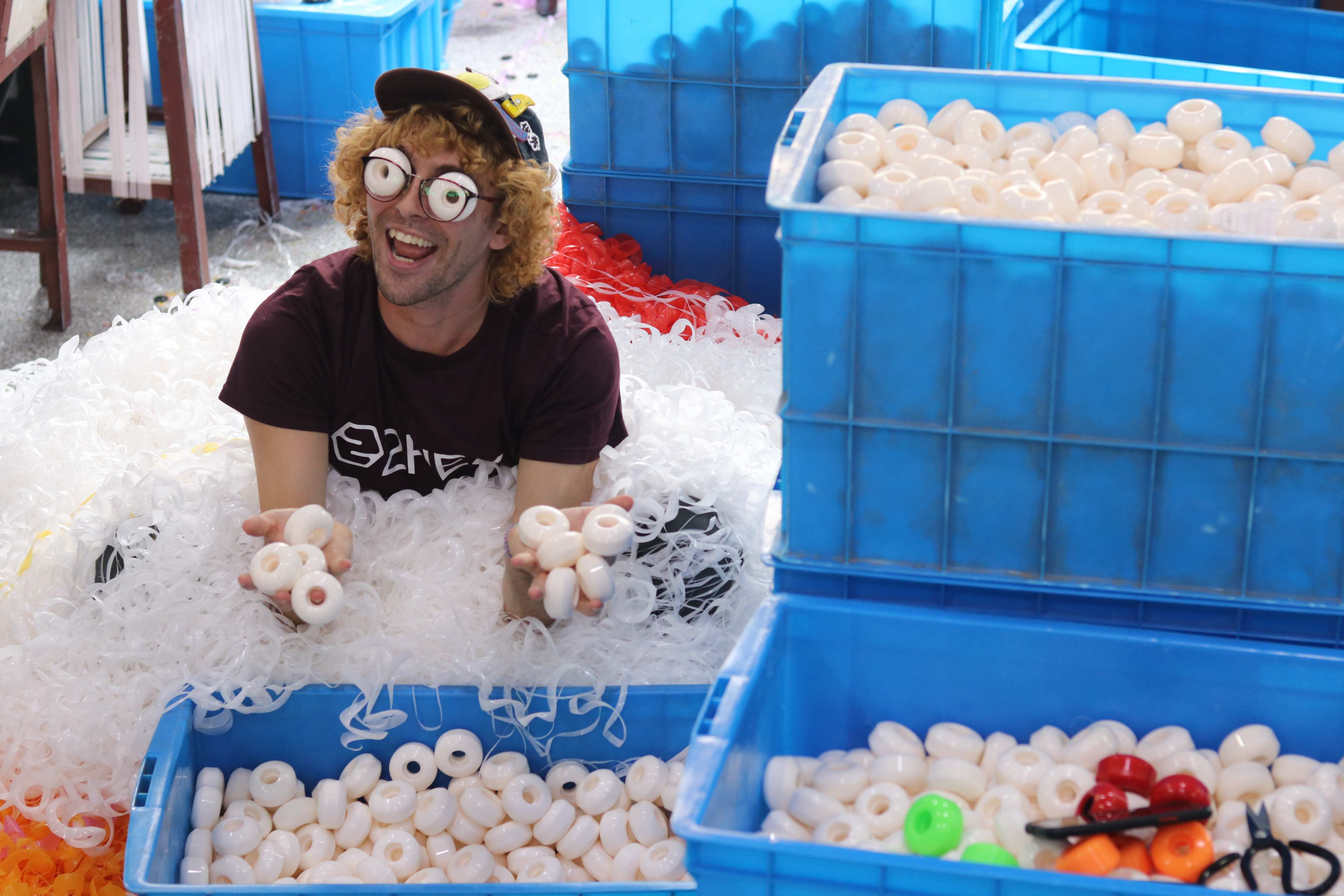 2hex production manager having fun in wheel shavings
