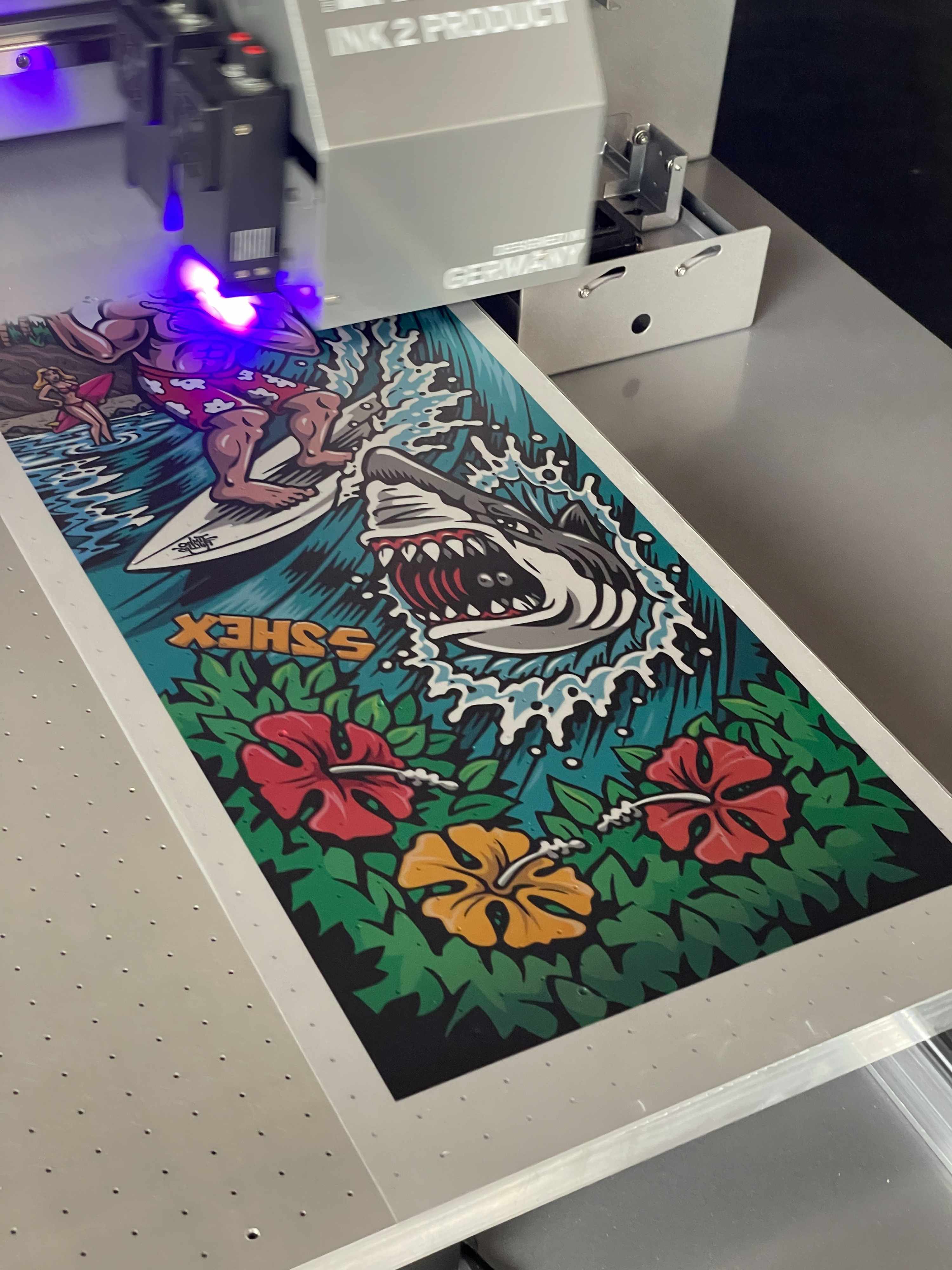 2hex uv printing on heat transfers for skateboarding