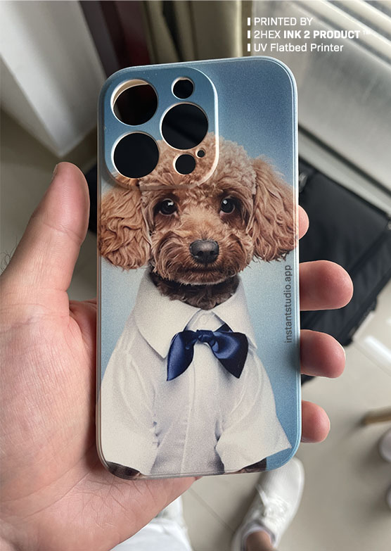 Photo of a phone case printed on by 2HEX Ink 2 Product UV Flatbed Printer